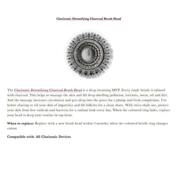 Clarisonic Detoxifying Charcoal Brush Head - Annual Supply (4 EACH) (2nd Gen) - Picture 9 of 11